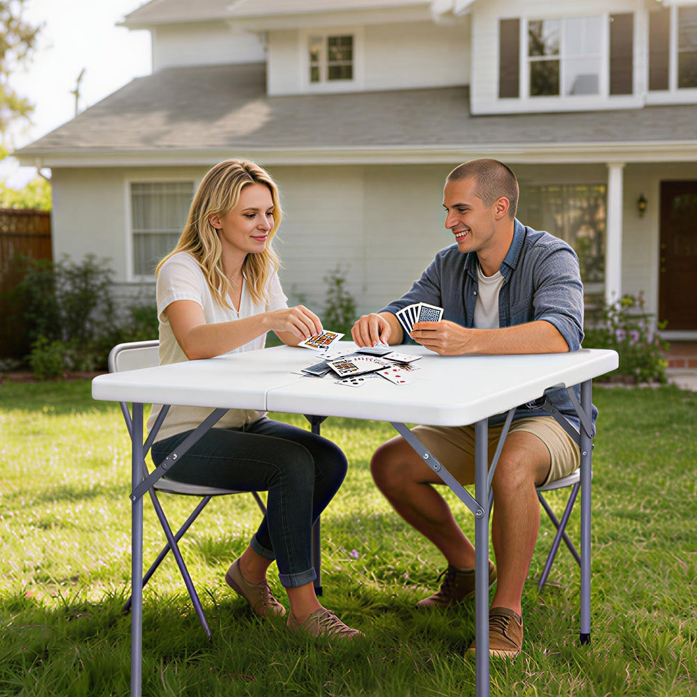 Lakhow next to chair showing scale, fits four people comfortably