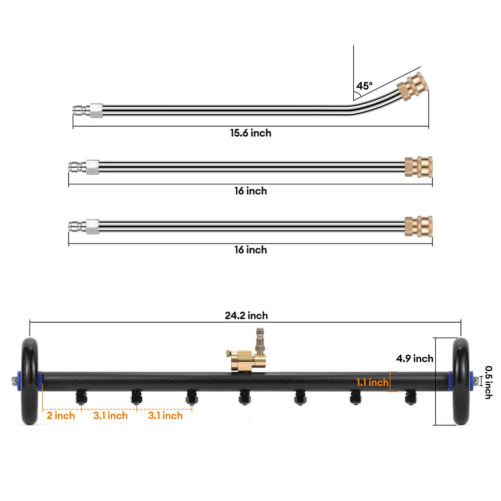 Lalafancy extension wands and 135° bend displayed for ergonomic reach benefit