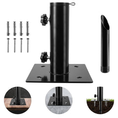 Lalafancy front view of bolt-on umbrella base showing compact design and stability benefit