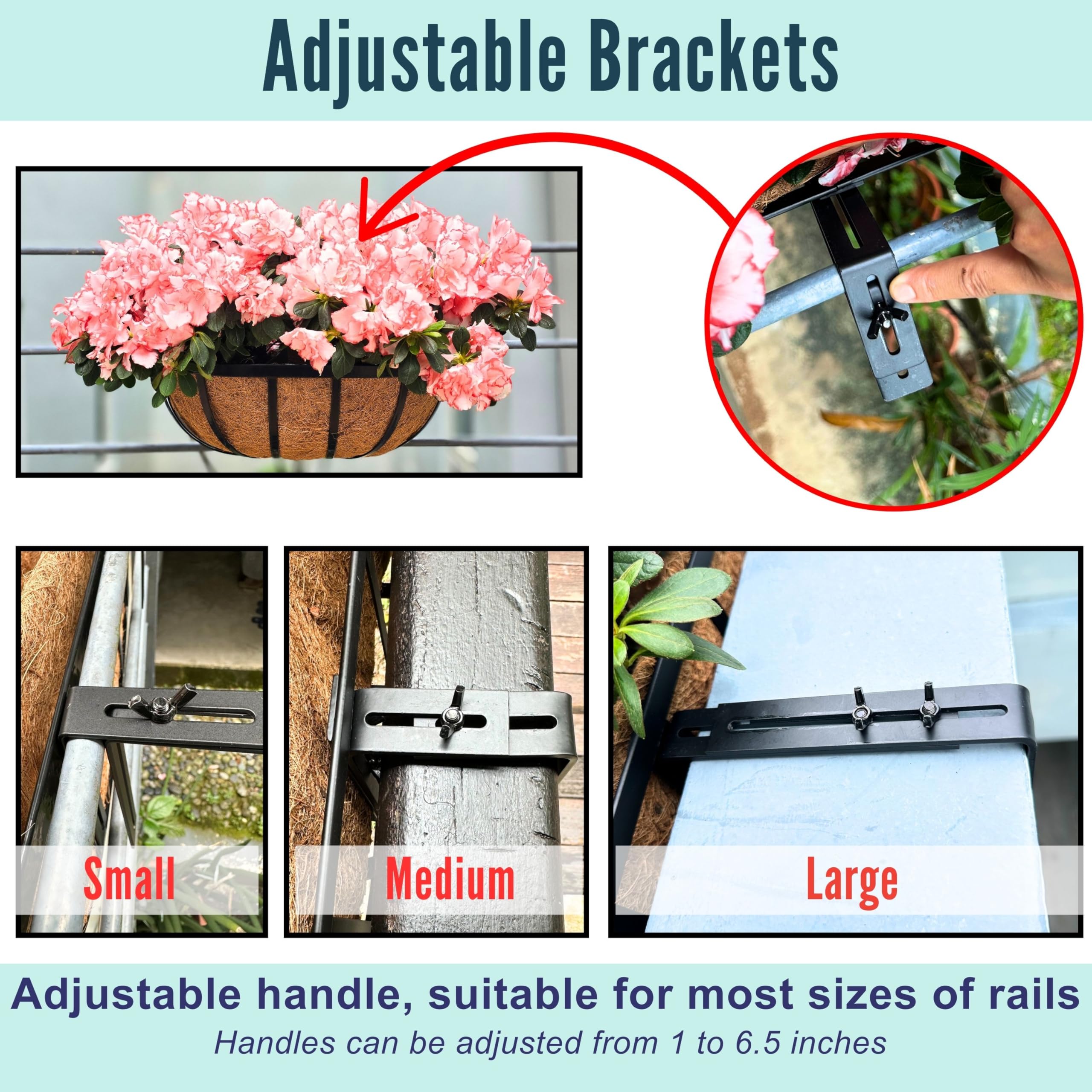 LáLáGreen adjustable metal bracket clamp demonstrating easy secure installation