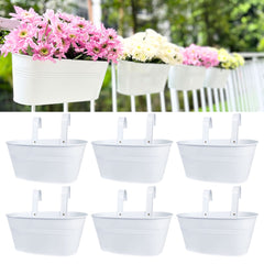 LáLáGreen front-facing six-pack showing uniform white metal planters and neat aesthetic
