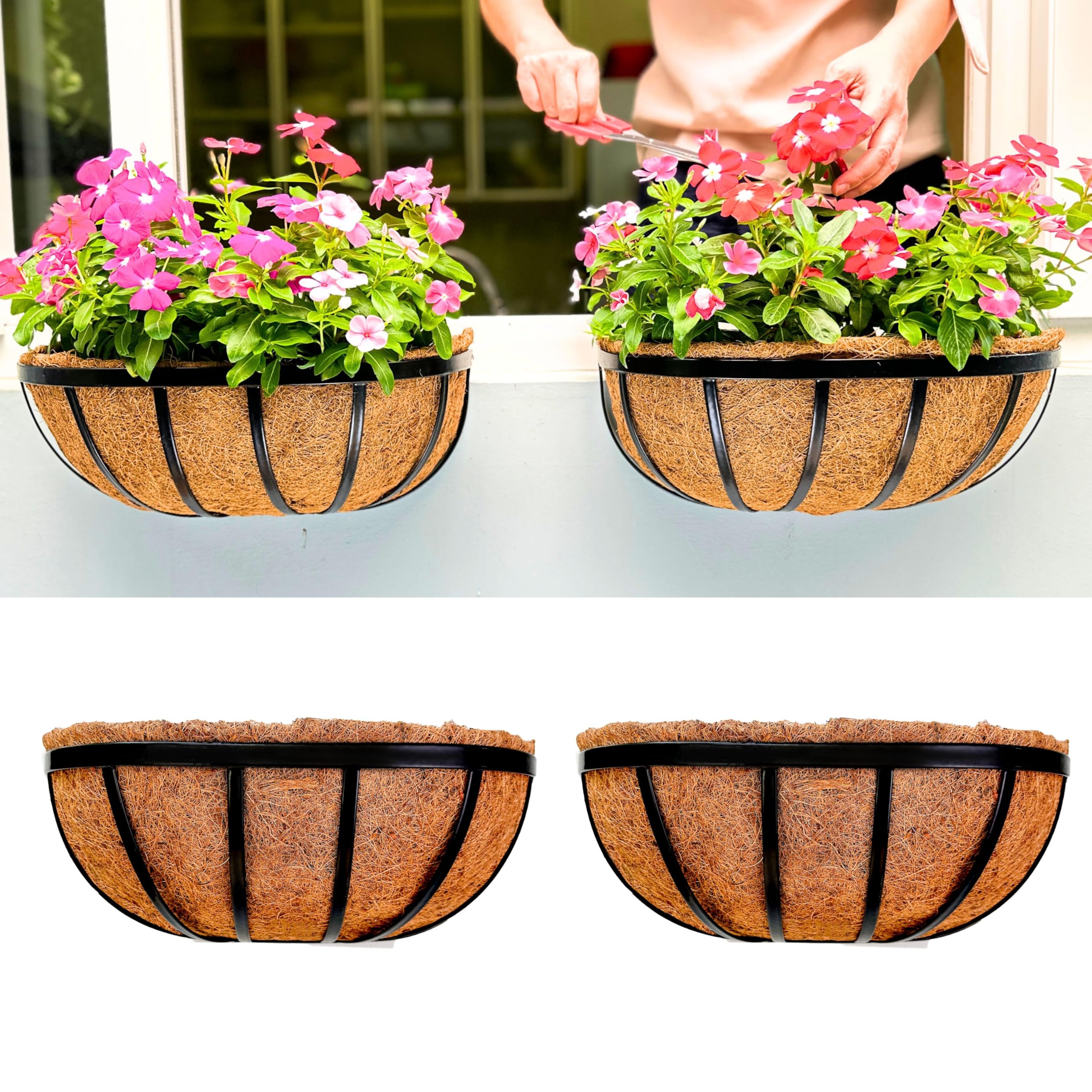 LáLáGreen front view of two 16-inch troughs showing ready-to-plant benefit