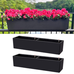 LáLáGreen front view of 40-inch rail planter showcasing sleek modern design and curb appeal