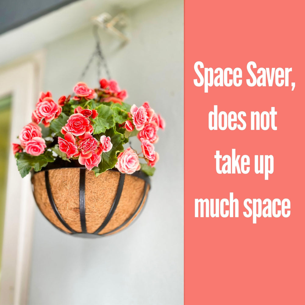 LáLáGreen six baskets hung on porch showing cohesive grouping and curb appeal benefit