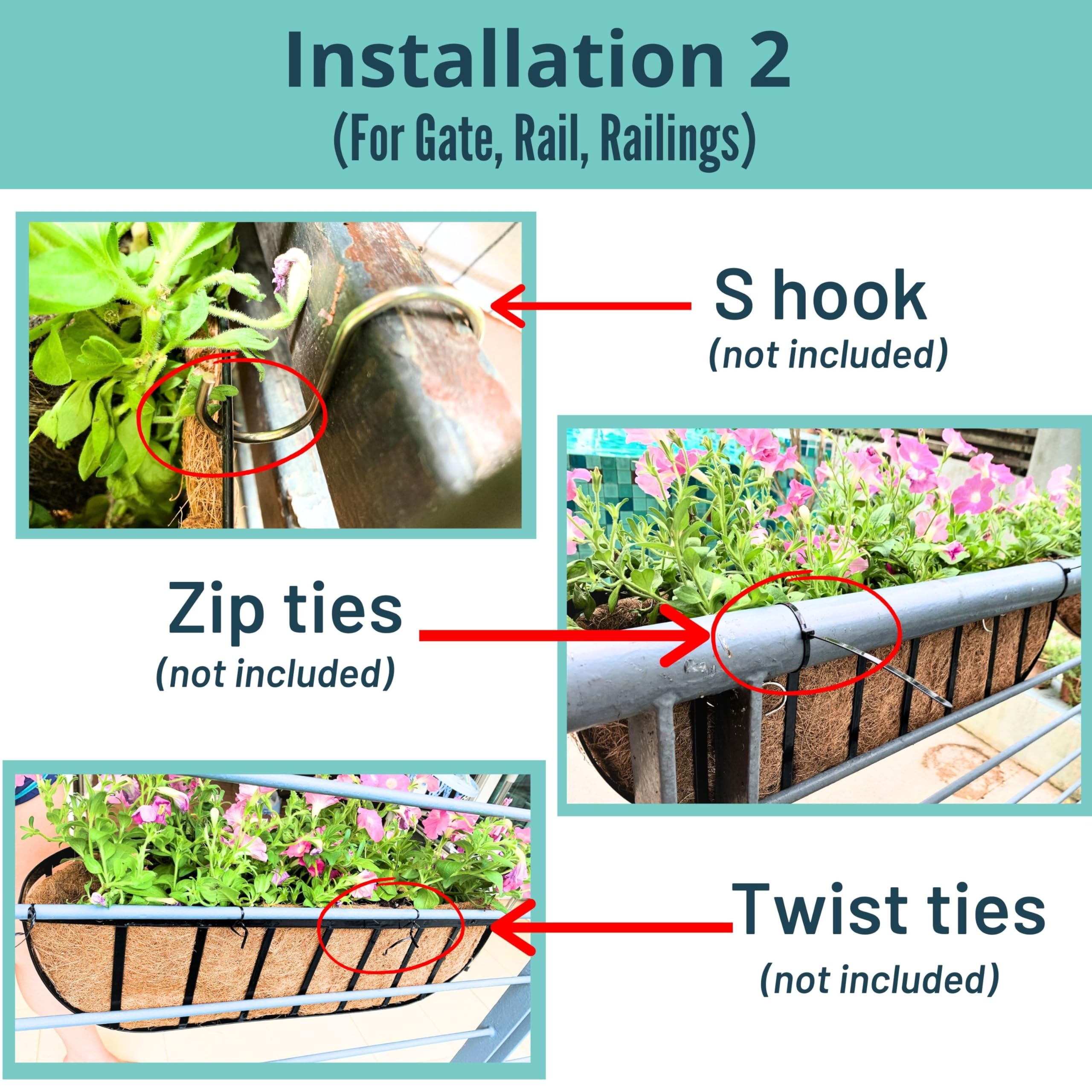 LáLáGreen planter in use with colorful flowers enhancing balcony curb appeal