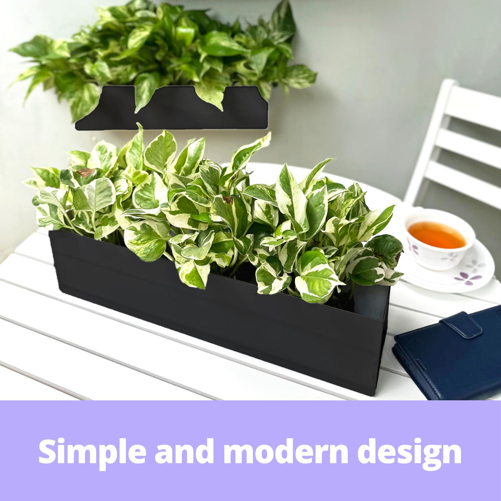 LaLaGreen planter mounted on balcony railing showing secure outdoor styling and curb appeal