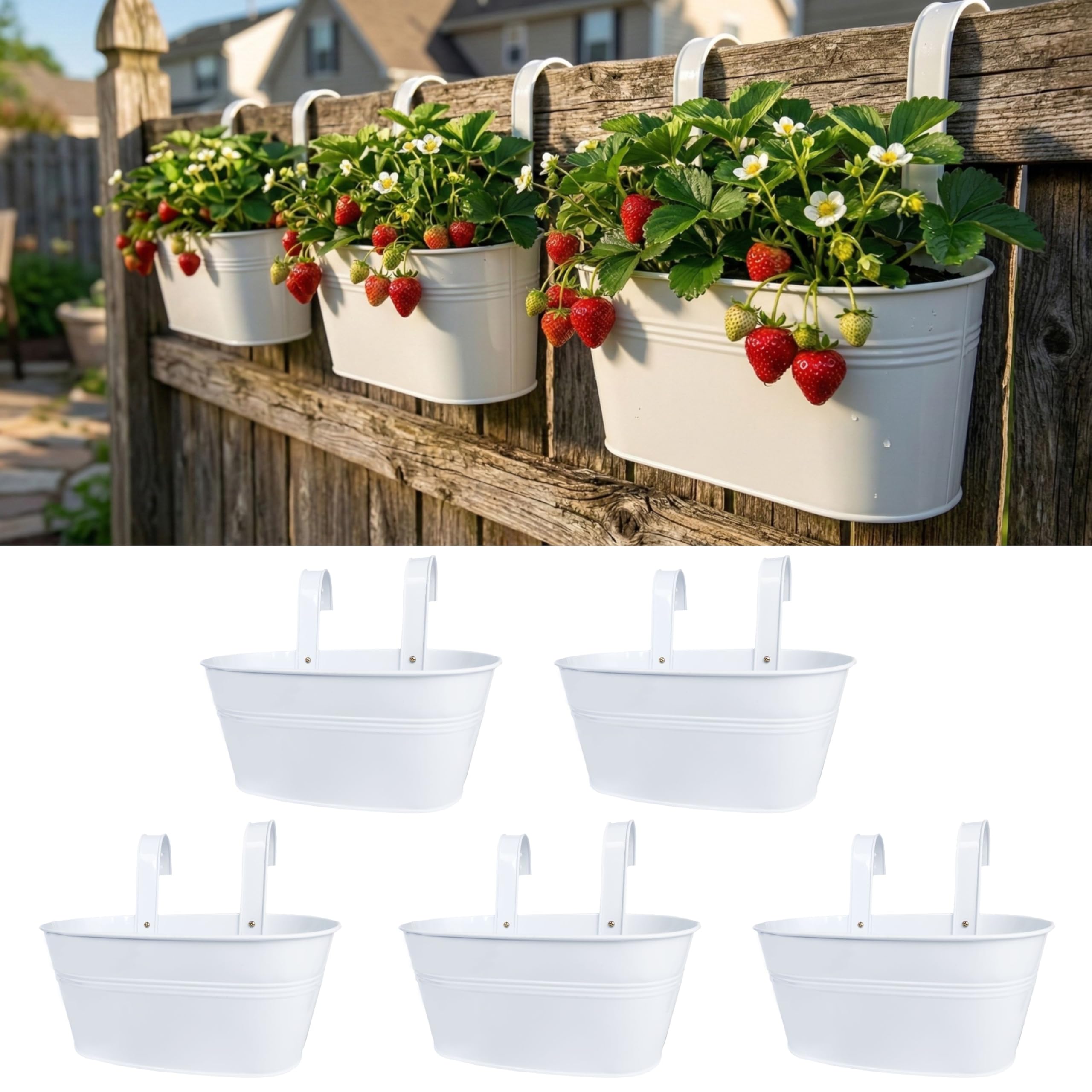 LáLáGreen front view of white rail planter showing clean minimalist design and balance