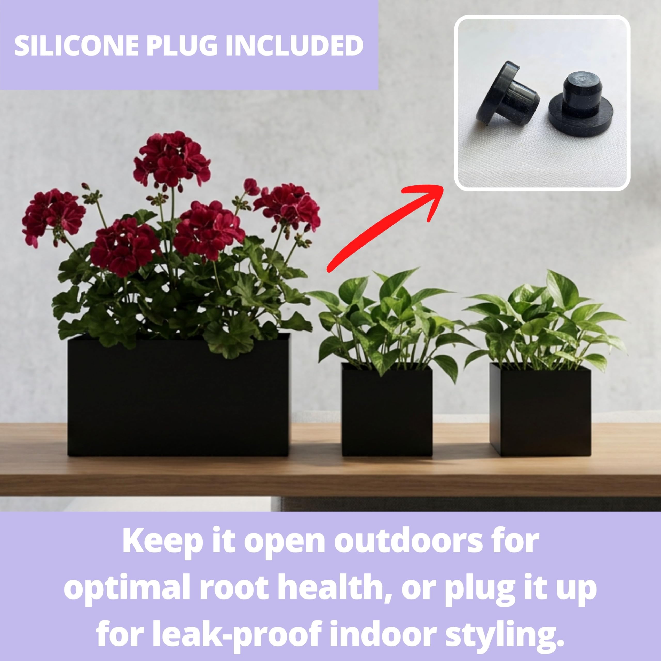 LáLáGreen planters next to a hand for size comparison indicating compact footprint and easy handling