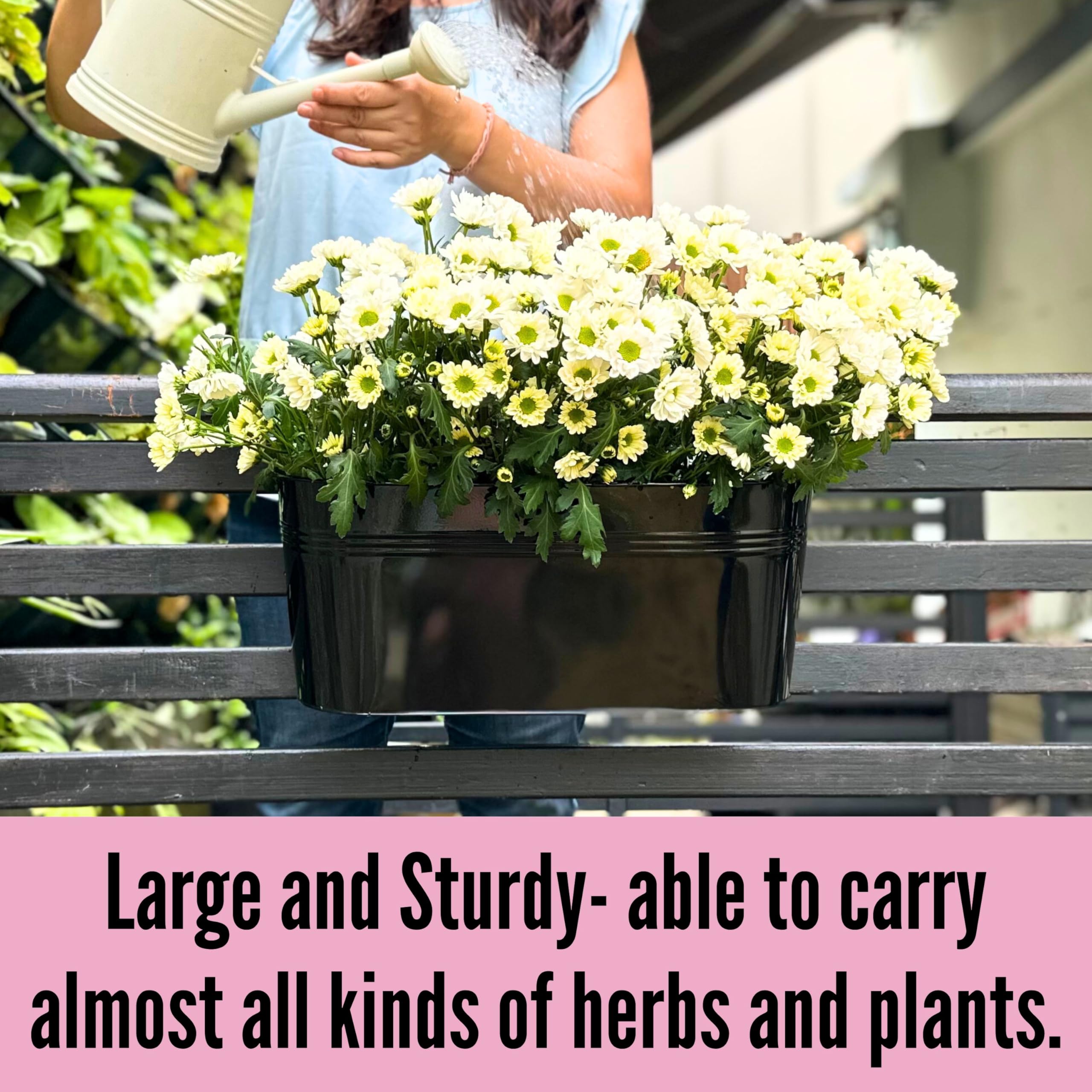 LáLáGreen with hand beside planter showing 15 inch scale and accurate sizing benefit