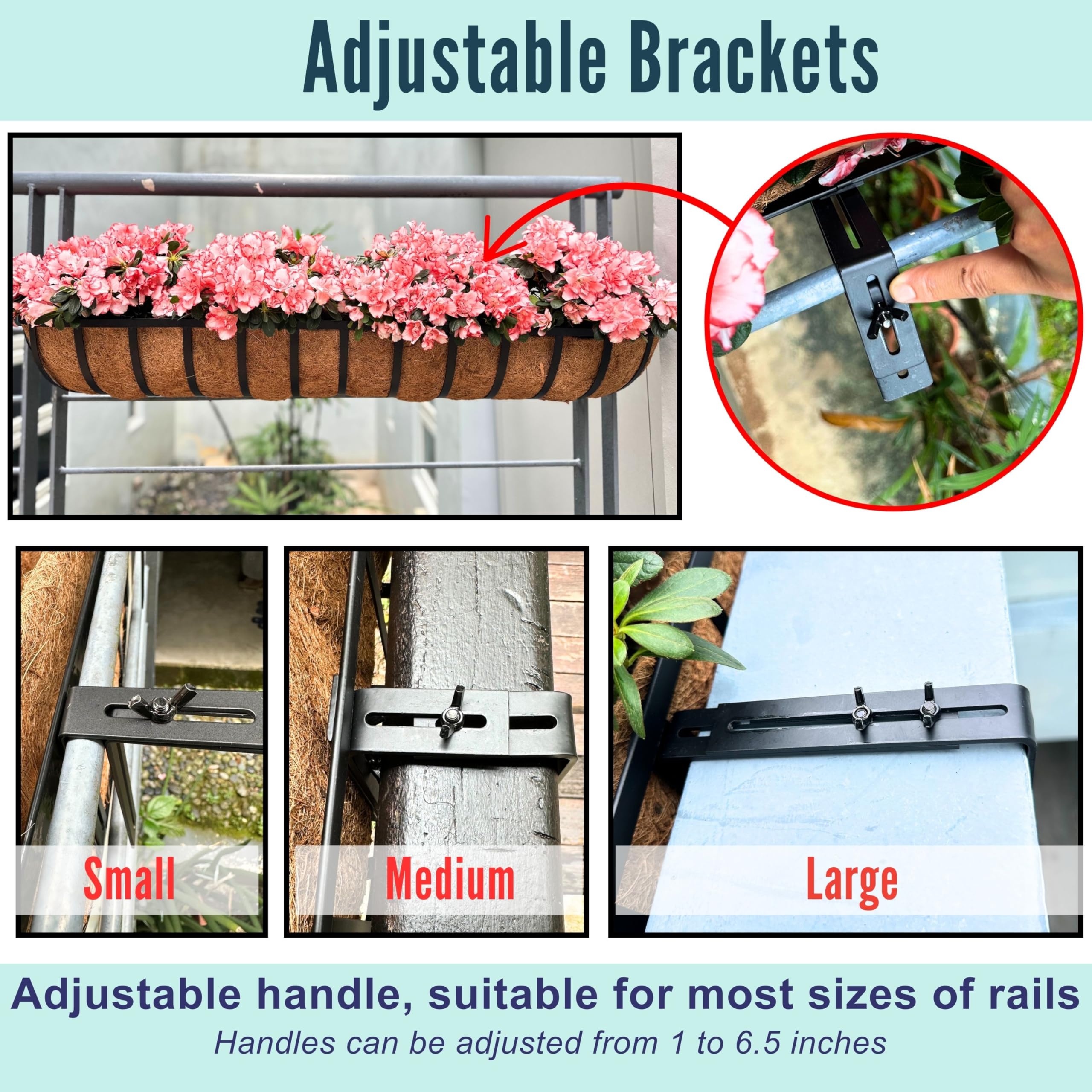 LáLáGreen bracket detail hooked on deck rail demonstrating secure mounting and easy installation