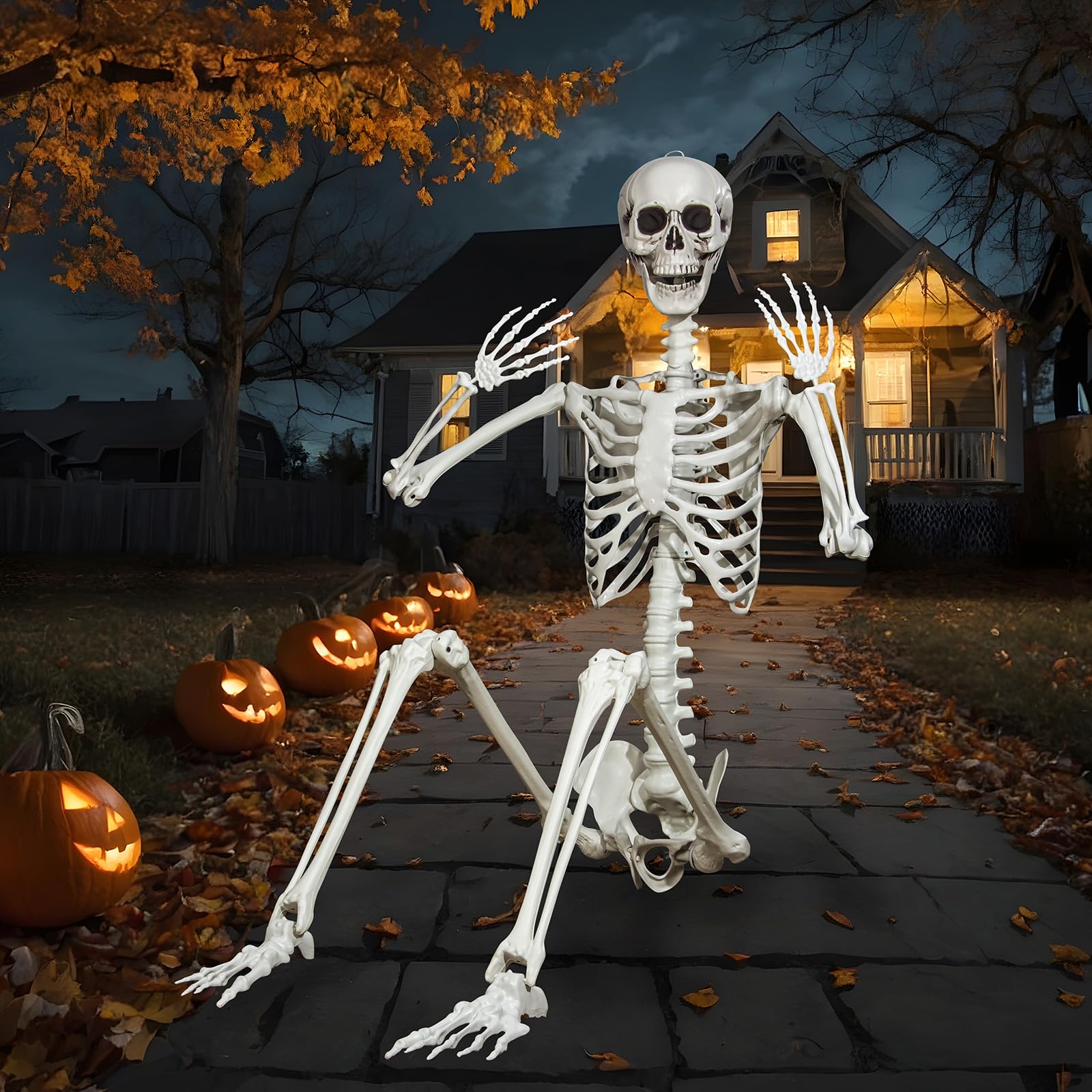 LaLamona skeleton next to doorway showing height scale and visibility