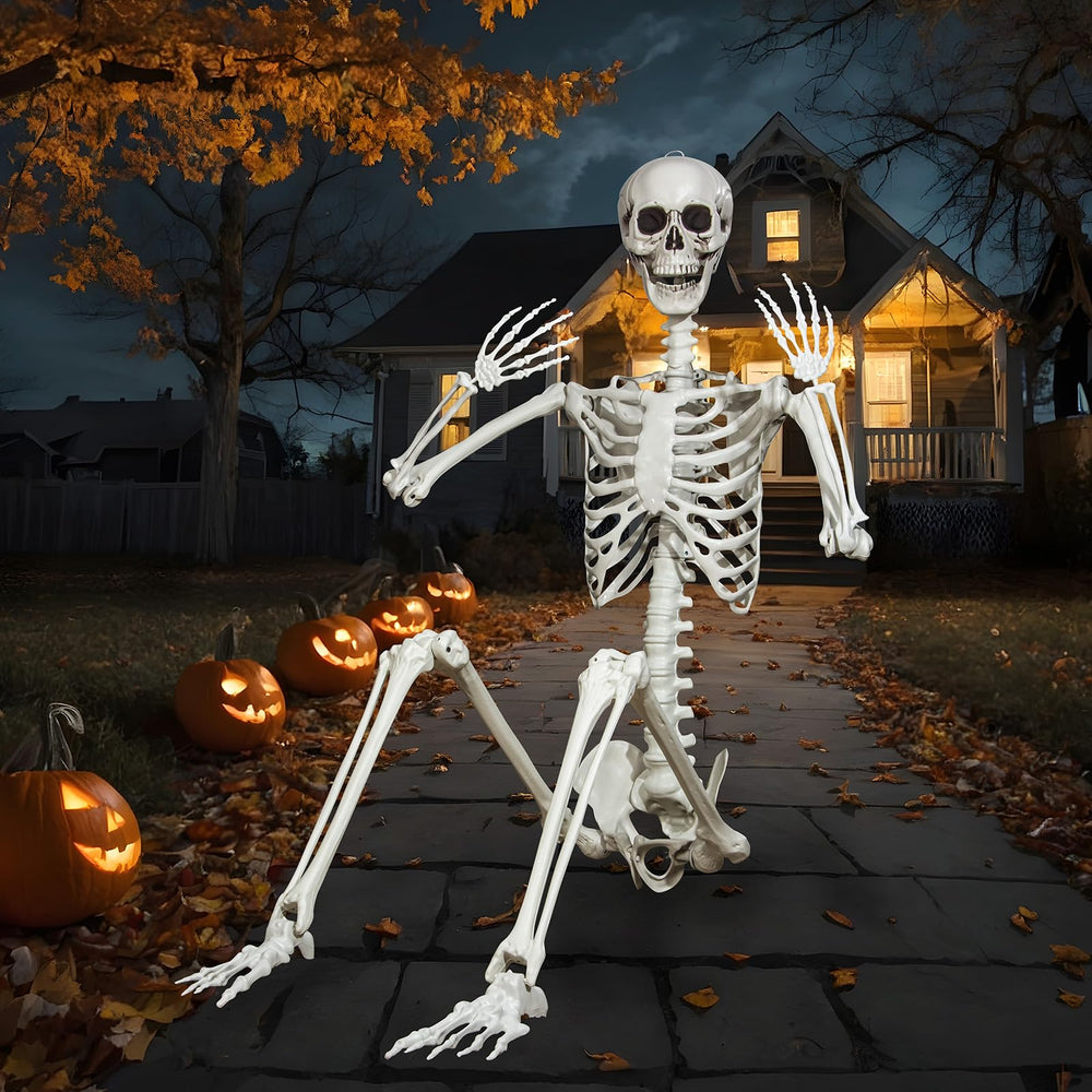 LaLamona skeleton next to doorway showing height scale and visibility