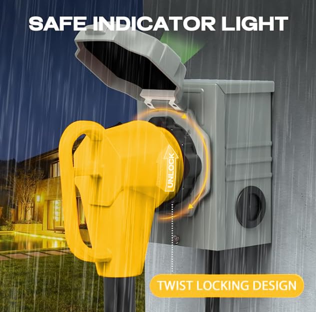 lalarodia NEMA 14-50P male plug angled view improving access in tight spaces