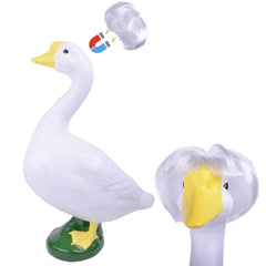 Lamiaraga front view heavy resin goose showing cement-like finish and curb appeal
