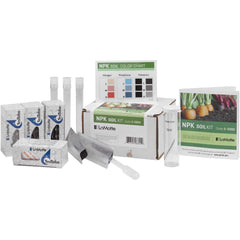LaMotte NPK Soil Test Kit front packaging showing kit components and safe TesTab benefit