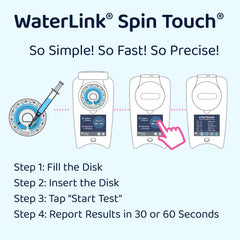 LaMotte Spin Touch in use with technician testing pool water for quick on-site results