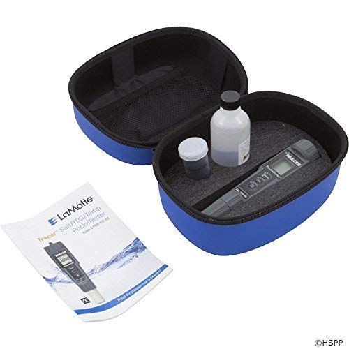 LaMotte Tracer inside carrying case protecting meter and calibration standard