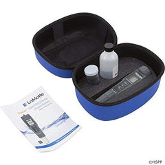 LaMotte Tracer inside carrying case protecting meter and calibration standard