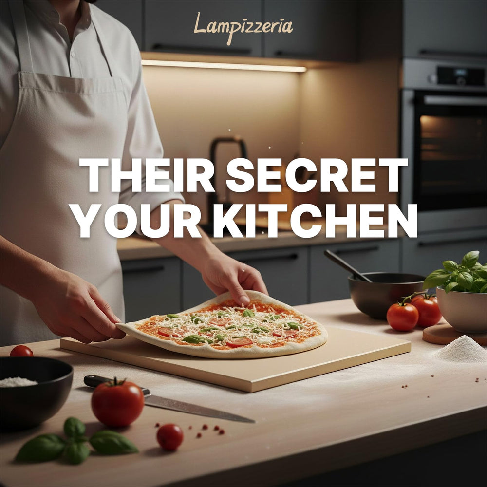 LAMPIZZERIA reflective mineral surface at night showing unique patterning benefit
