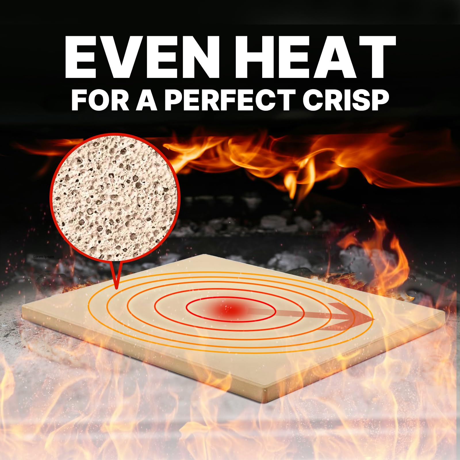 LAMPIZZERIA stone on a grill for outdoor baking and heat resistance benefit