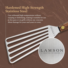 Lamson bisel flexible entrando bajo filete, precisión al voltear