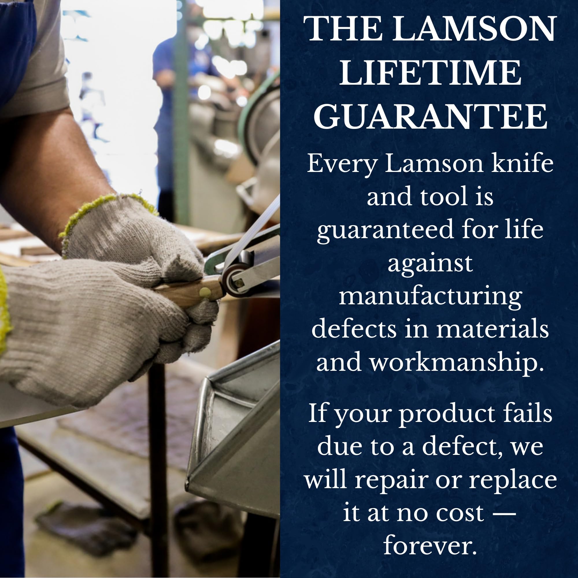 Lamson spatula next to a chef's knife for scale, clarifies compact size benefit