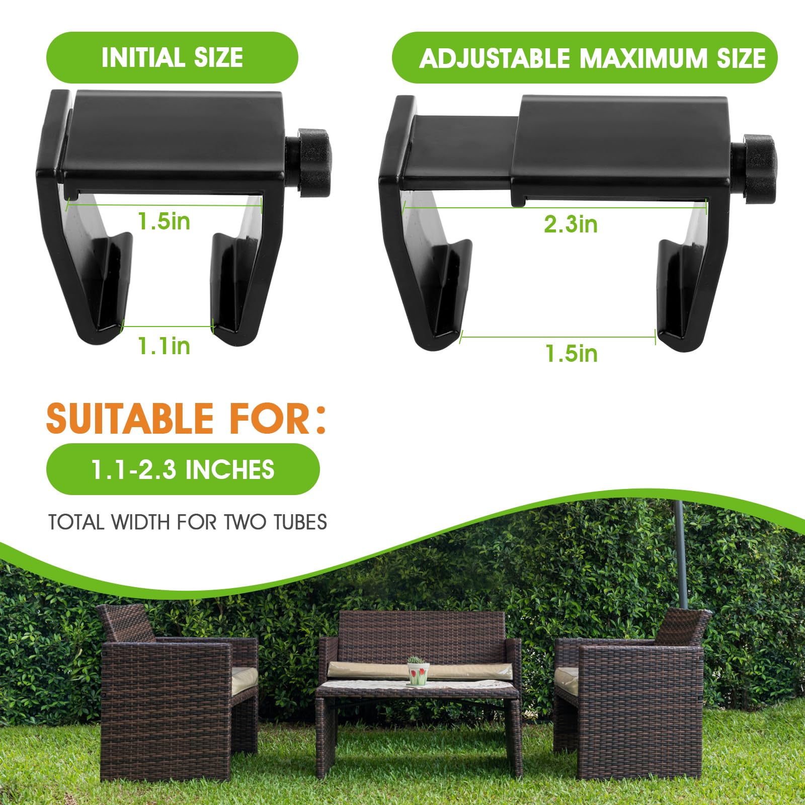 LAMTOP clips installed on a sectional sofa improving seating stability