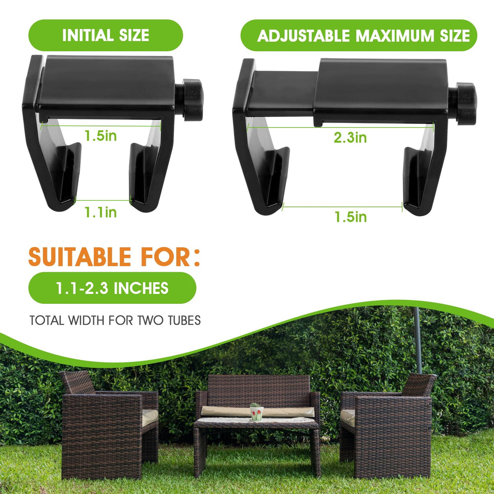 LAMTOP clips installed on a sectional sofa improving seating stability