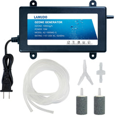 LAMUDO front panel ozone generator showing controls and compact housing for convenience