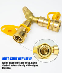 LAMUDO Y splitter with rubber caps protecting unused ports and preventing debris