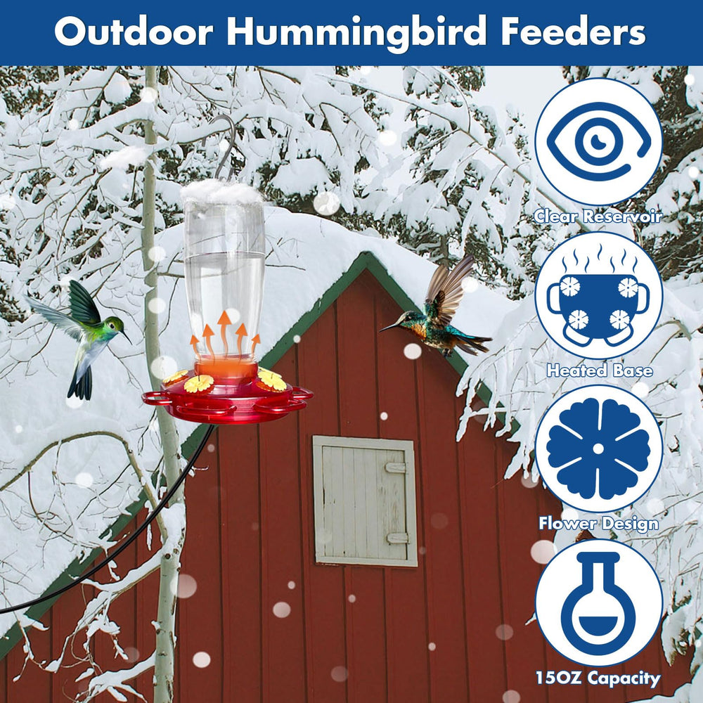 Lanathel feeding ports with hummingbird using one showing reduced crowding and access benefit