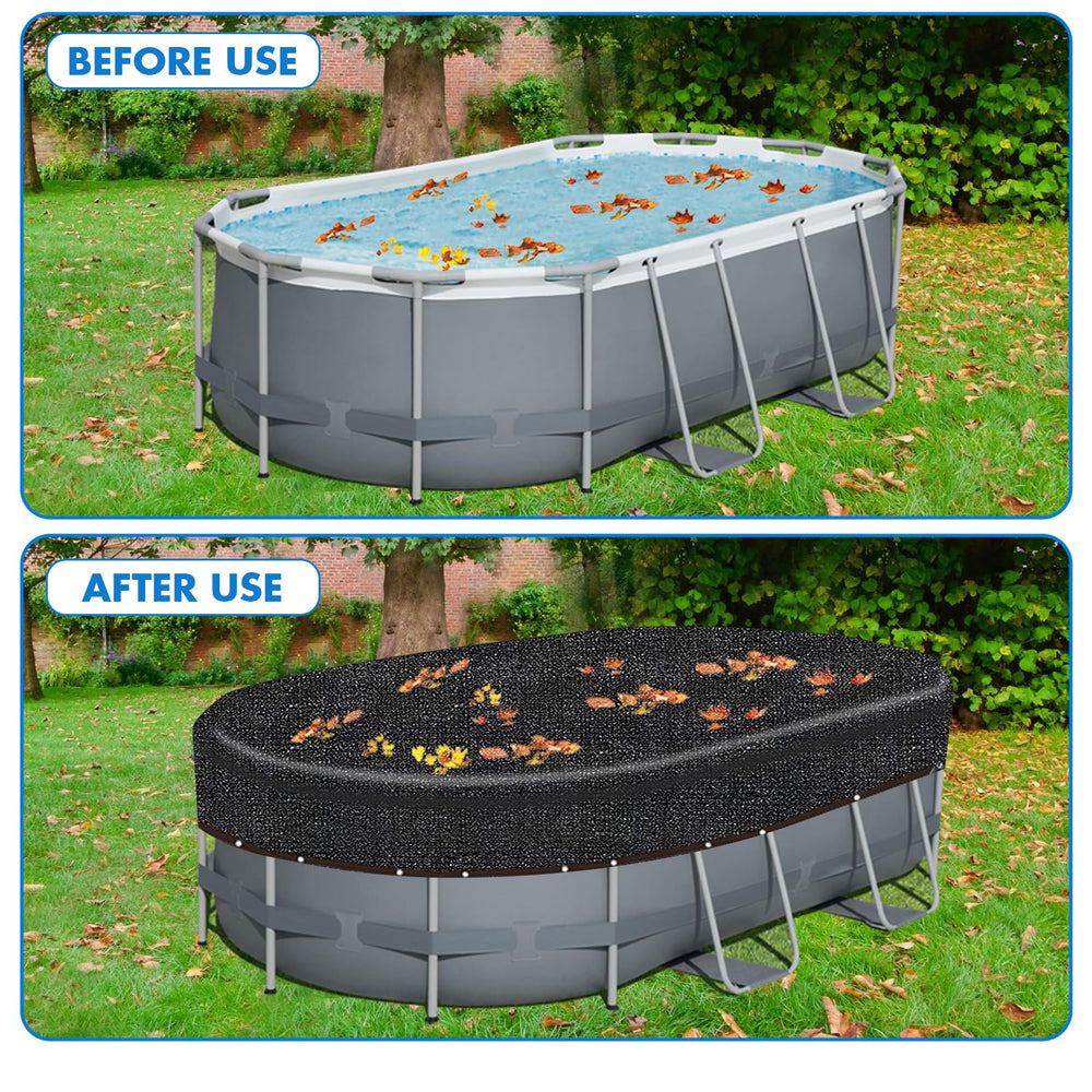 Lanathel size comparison with measuring tape illustrating correct fit for 15x30 pool