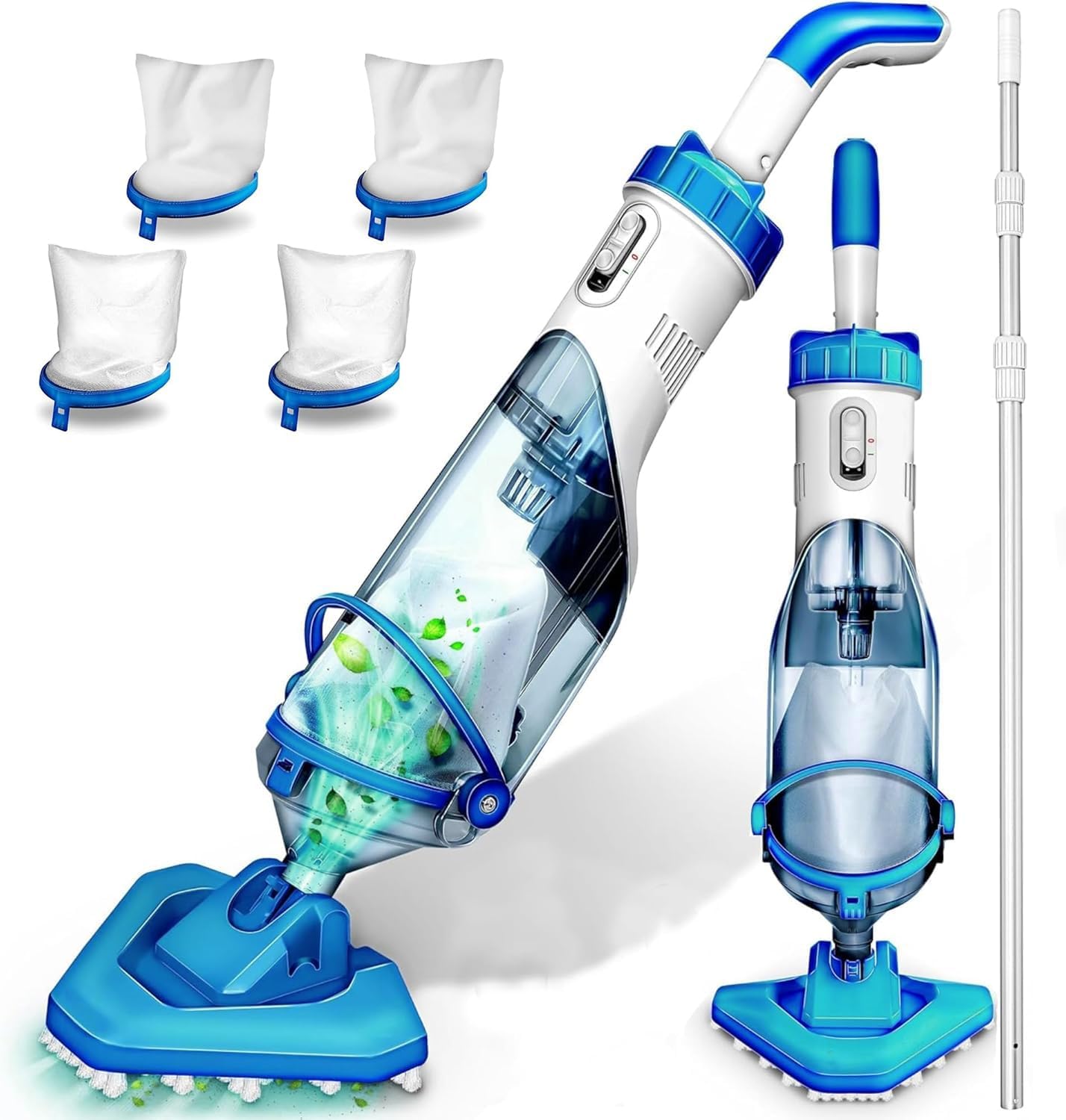 LANCHEZ front view with pole showing compact cordless cleaning benefit