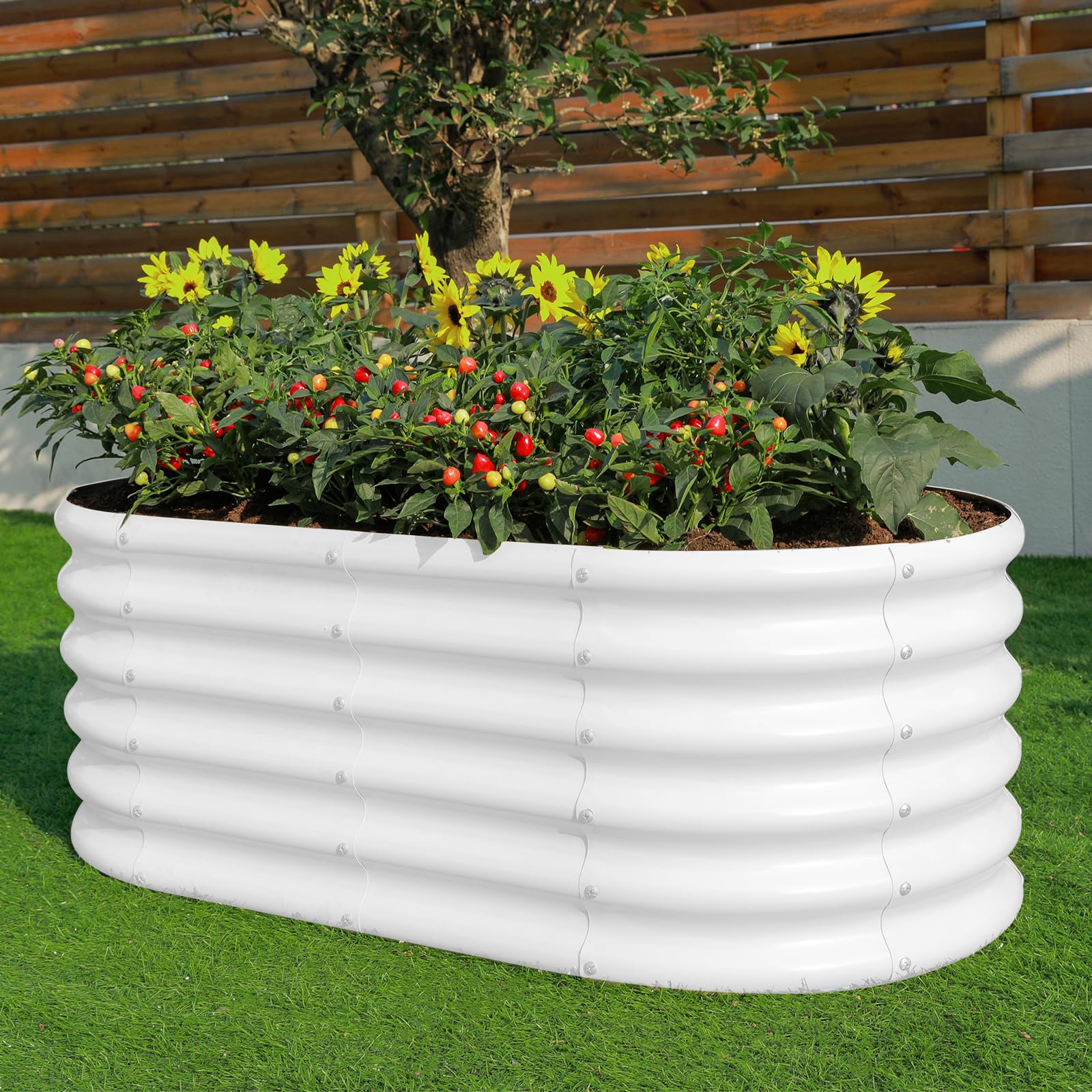 Land Guard assembled on patio with plants showing efficient use of small spaces
