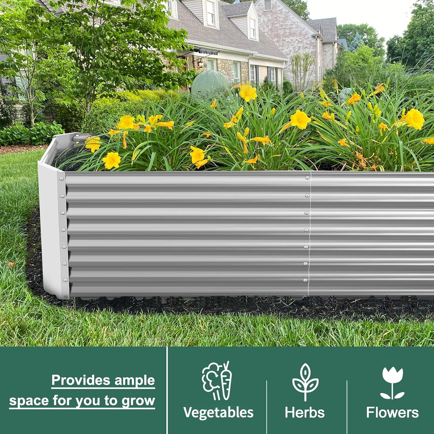 Land Guard side profile showing 24-inch depth for deeper-rooted plants and more soil
