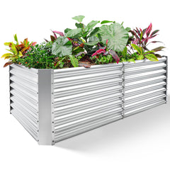 Land Guard front view of assembled raised bed showing large planting area and durable finish
