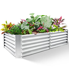 Land Guard front view showing full galvanized raised bed and large planting area
