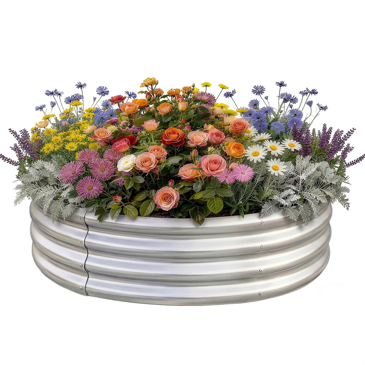 Land Guard front view of galvanized planter showing sturdy construction and longevity
