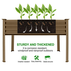 Land Guard planter filled with soil and vegetables demonstrating productive planting space