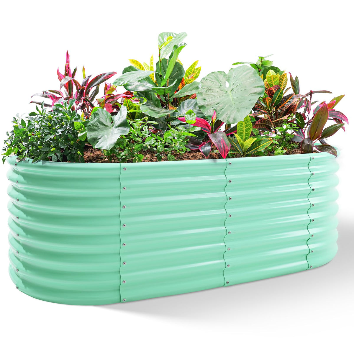Land Guard front view showing deep planting space and sturdy galvanized construction