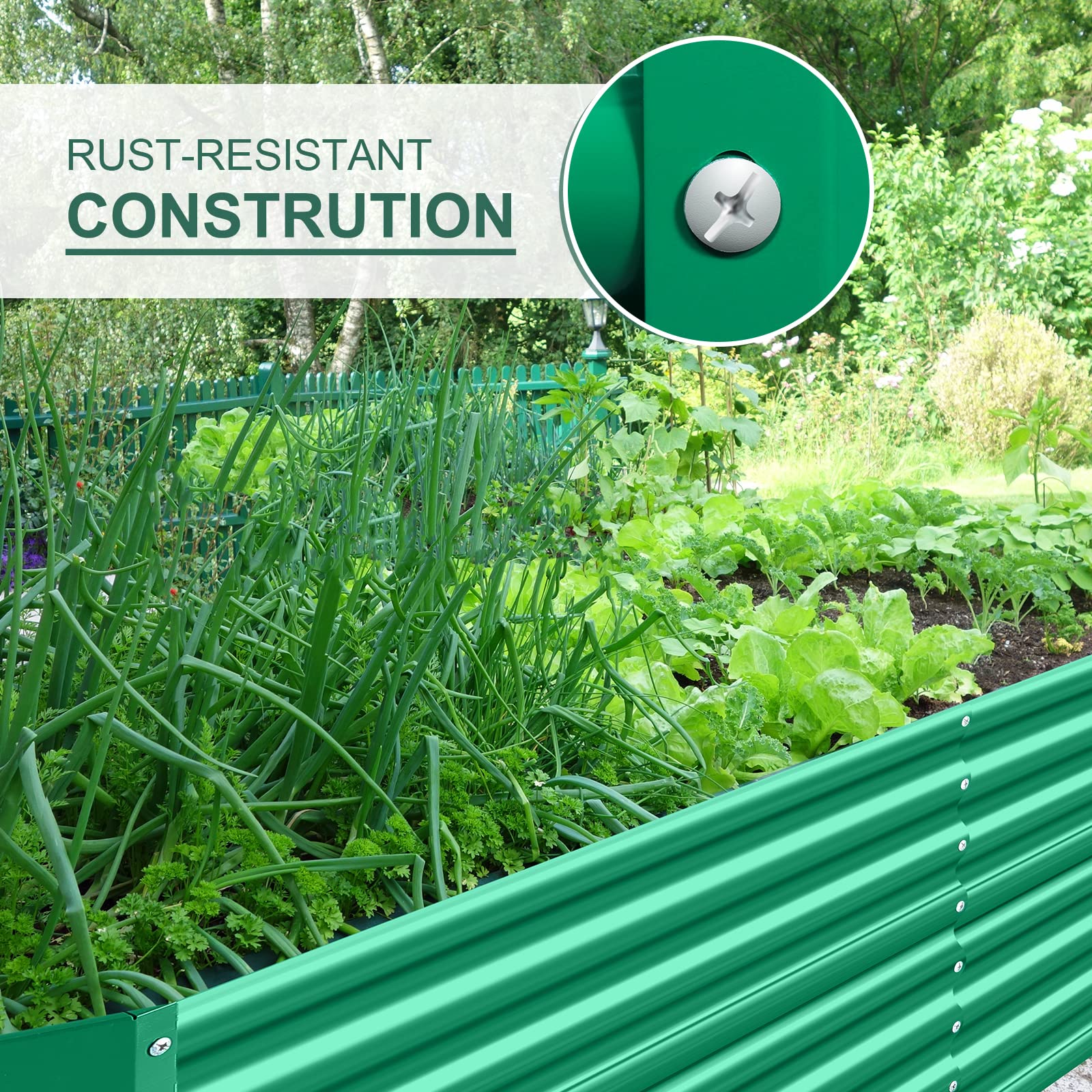 Land Guard garden bed in use with vegetables demonstrating high soil volume benefits