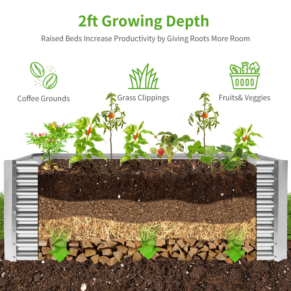 Land Guard raised bed in use with vegetables demonstrating increased planting capacity