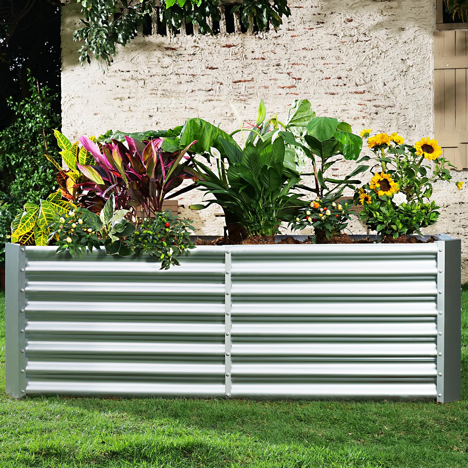 Land Guard on patio with potted plants illustrating stylish, space-saving garden solution