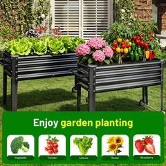 Land Guard planter filled with herbs and vegetables demonstrating space-efficient planting