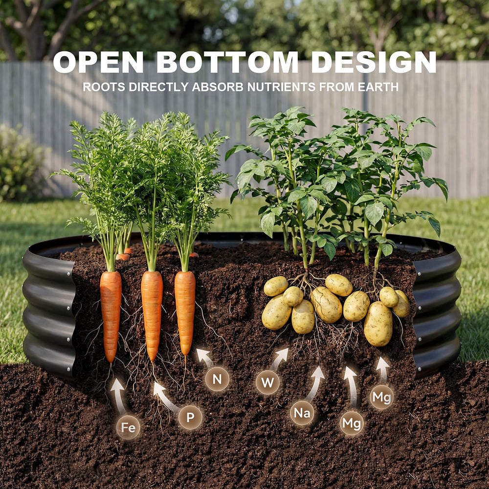 Land Guard planted raised bed with vegetables showing productive use and space benefit
