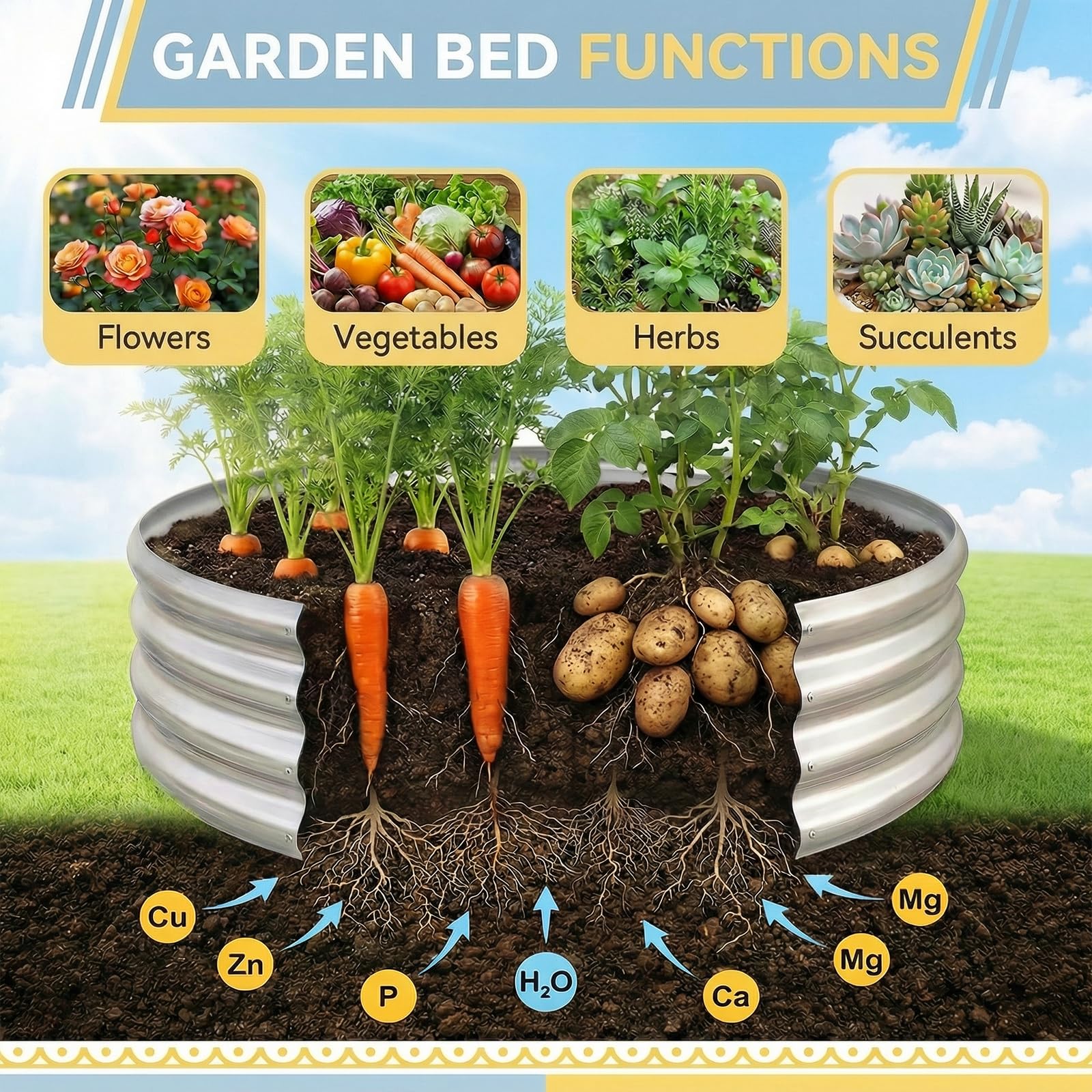 Land Guard planted with vegetables illustrating productive use and accessible harvests