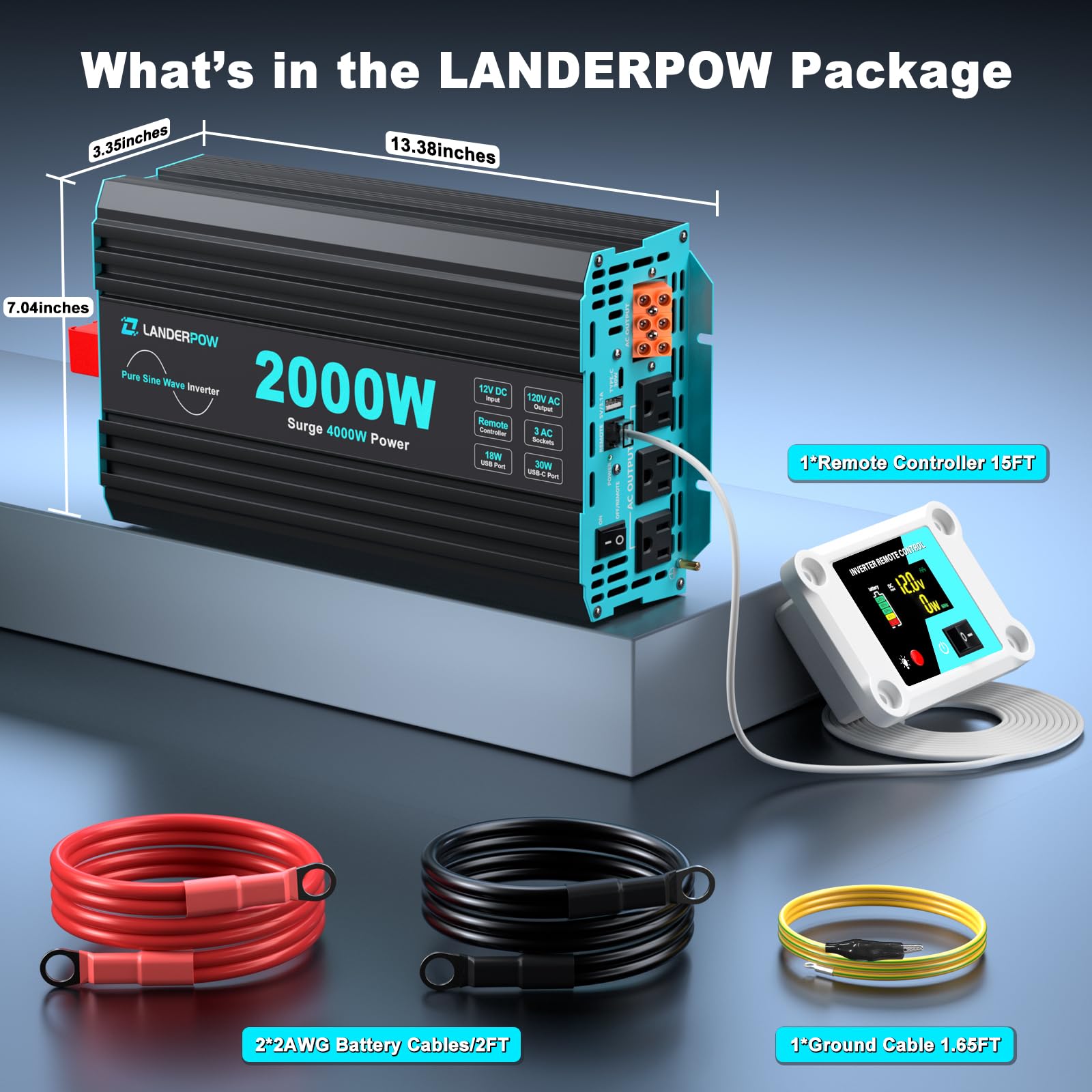 LANDERPOW product label and specs clear for installation reference