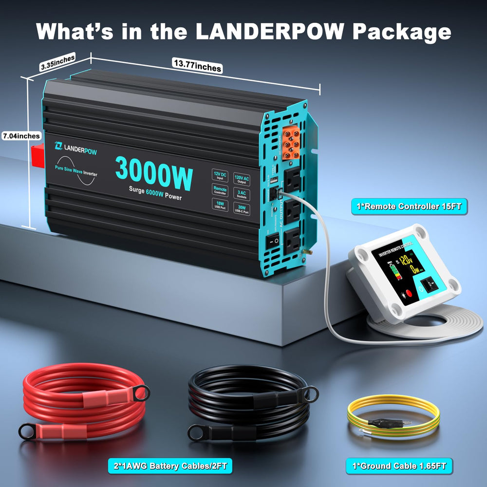 LANDERPOW specification label closeup conveying model and electrical ratings