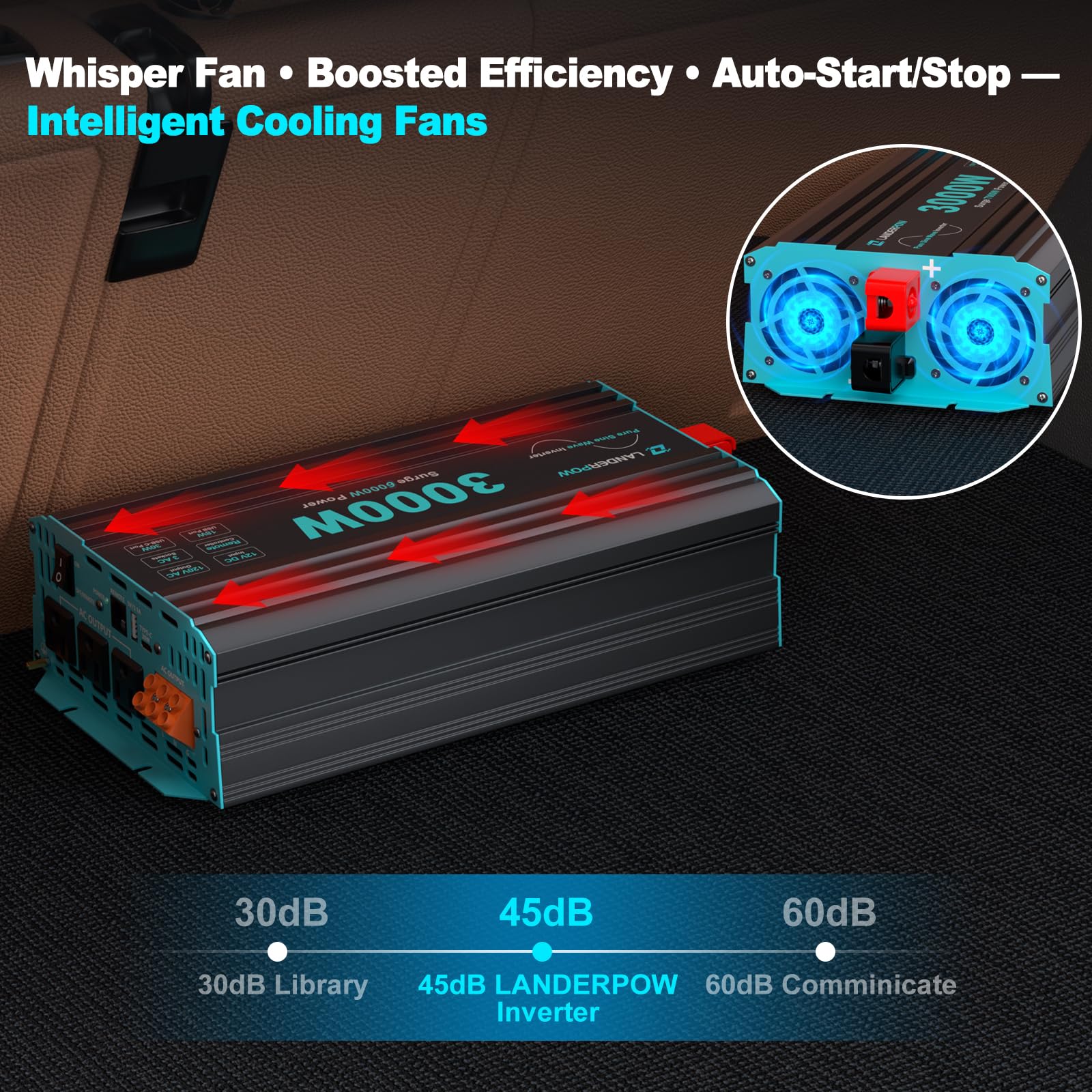 LANDERPOW metal chassis close up highlighting rugged heat dissipation