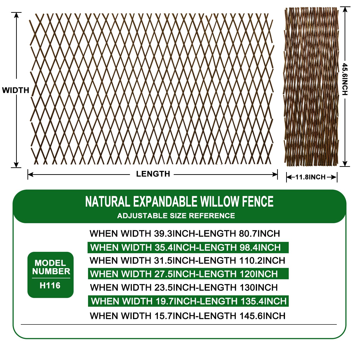 LANDGARDEN close-up of willow texture highlighting natural wood and flexible support